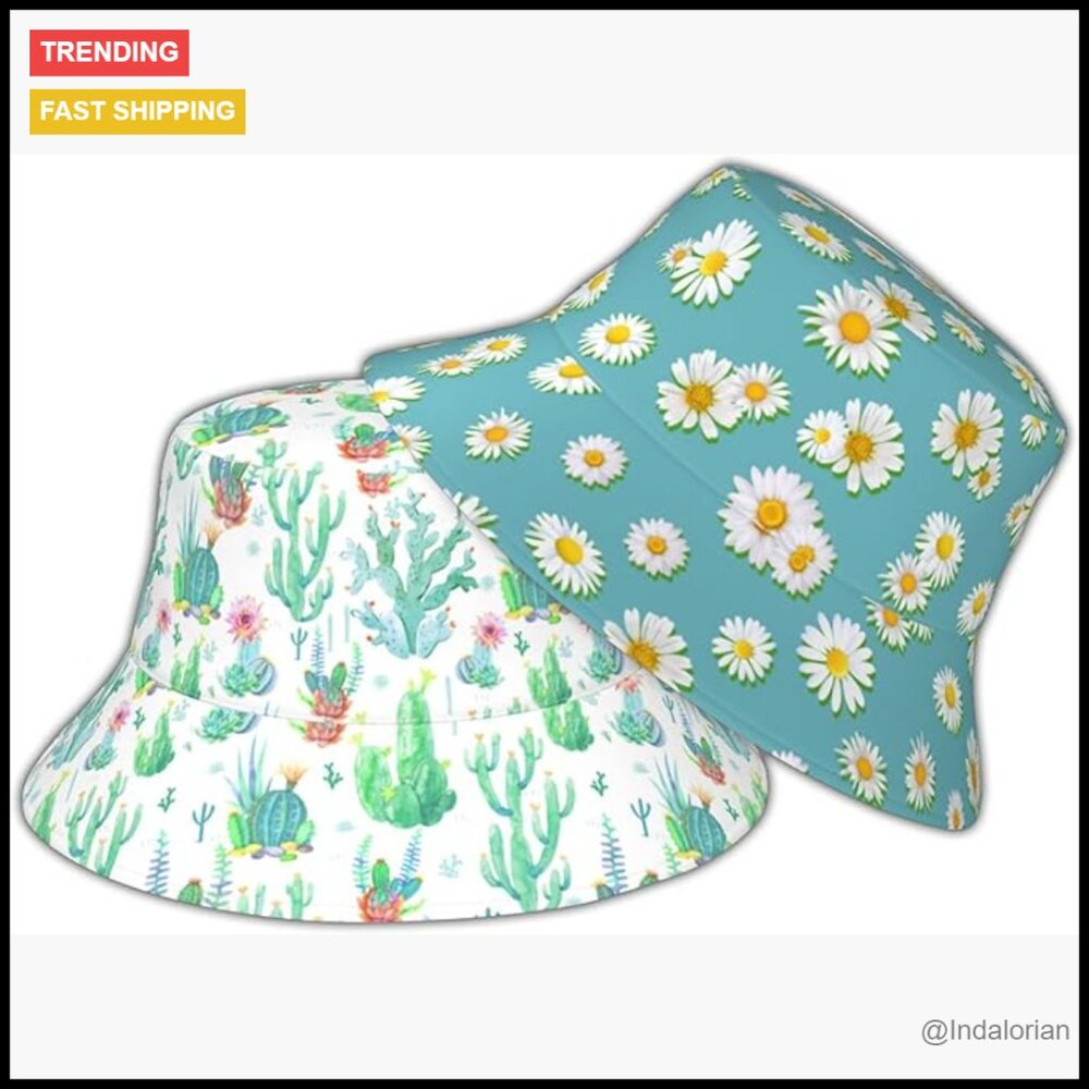 Reversible Bucket Hat Packable Uv Protection Fish… - image 1